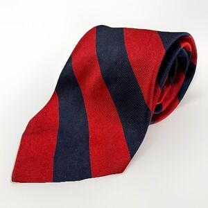 Abercrombie & Fitch Silk Tie Red Navy Regimental Stripe Classic